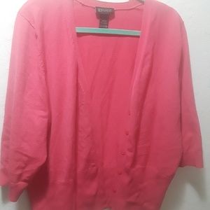 Pink coral color Lane Bryant button down cardigan